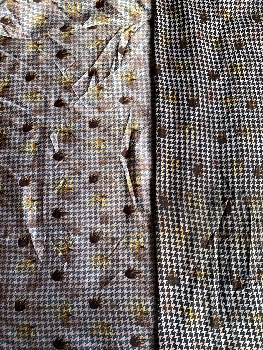 Brown Double Face Houndstooth Satin - Image 4