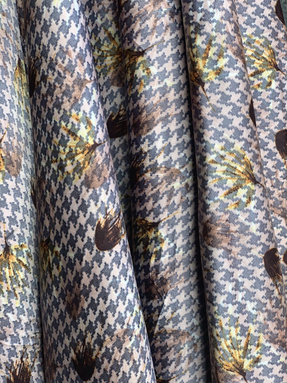 Brown Double Face Houndstooth Satin - Image 3