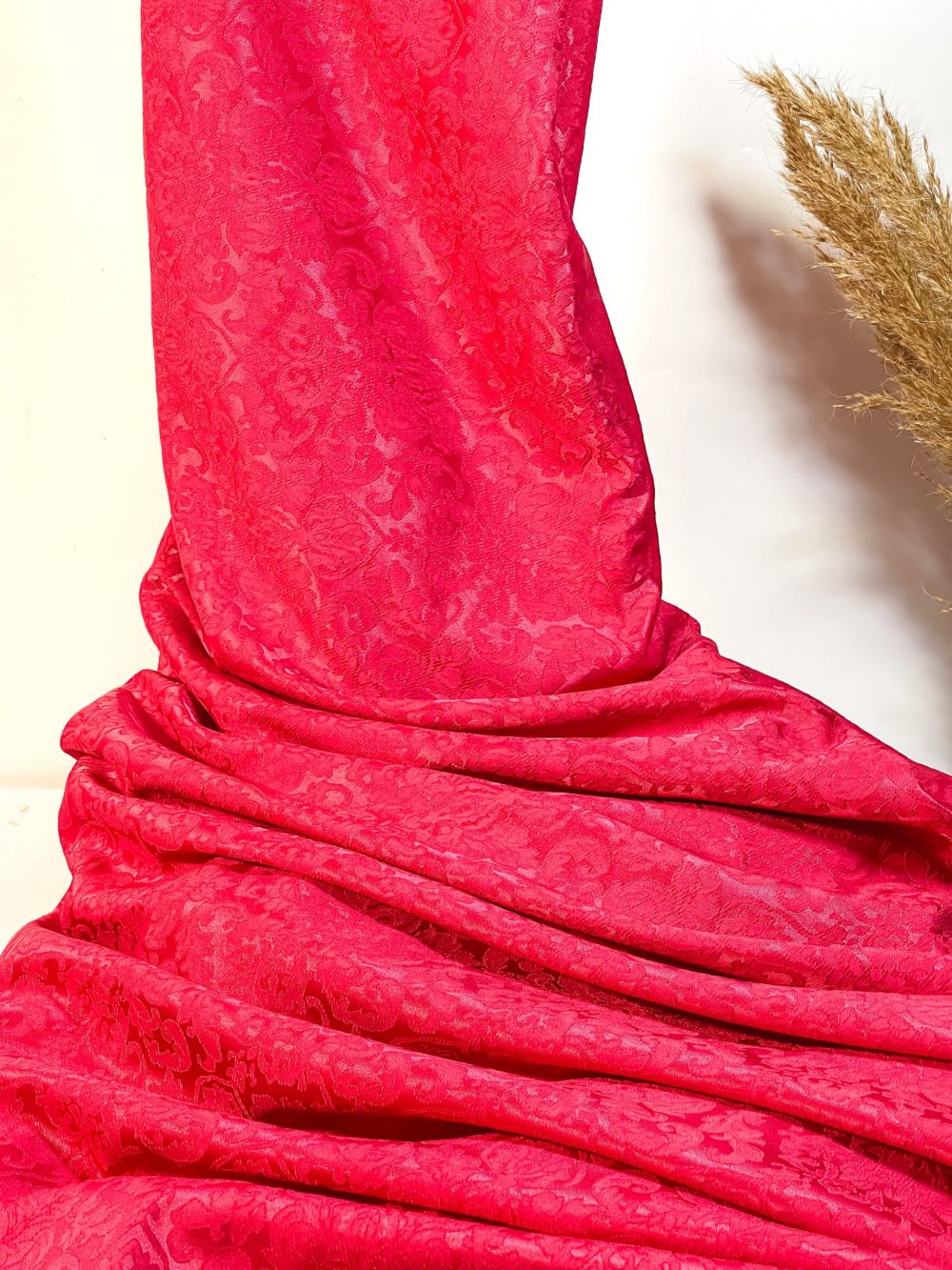 Red Tonal Satin Jacquard - Image 3