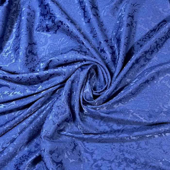 Blue Tonal Satin Jacquard