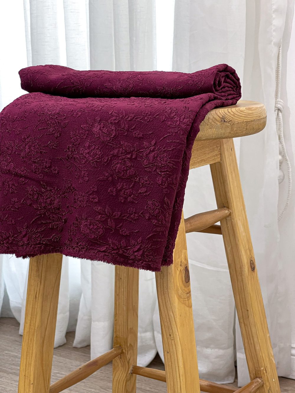 Magenta Matelassè Fabric - Image 3