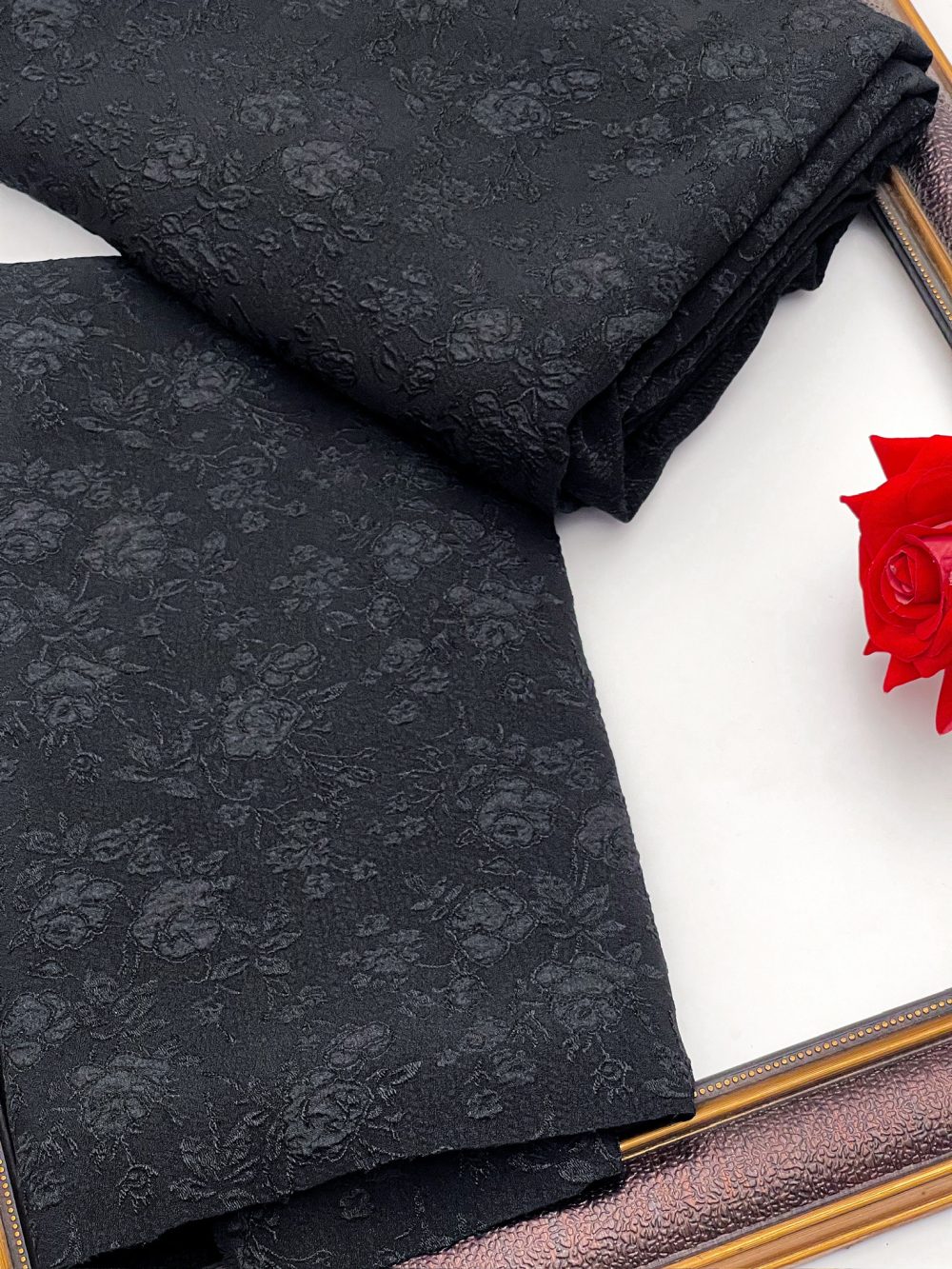 Black Matelassè Fabric - Image 4