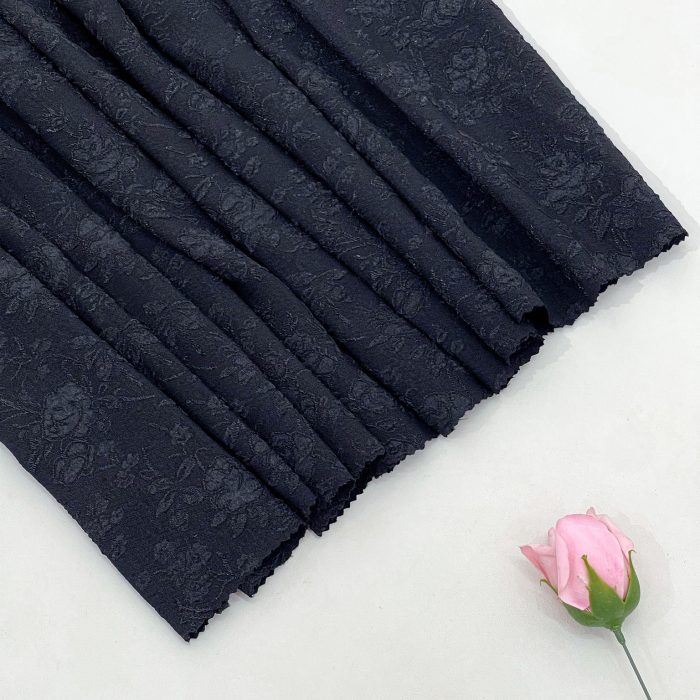 Black Matelassè Fabric