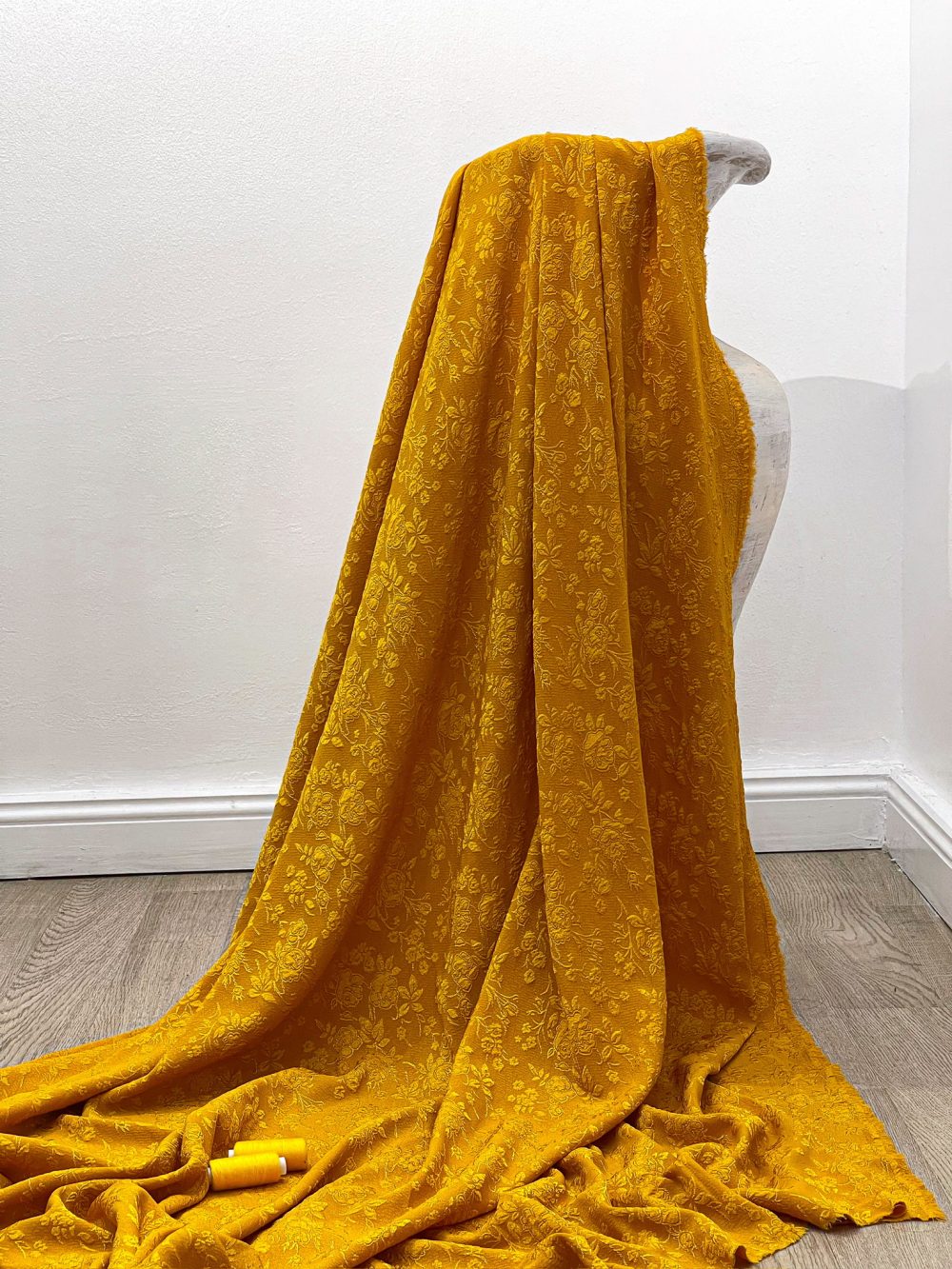 Deep Yellow Matelassè Fabric - Image 5