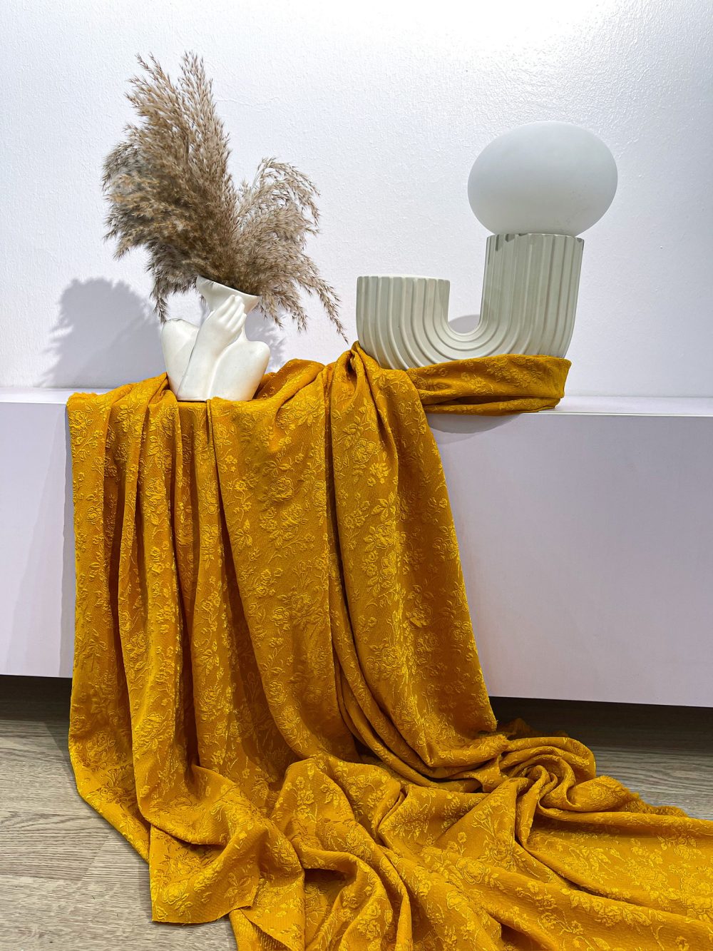 Deep Yellow Matelassè Fabric - Image 6