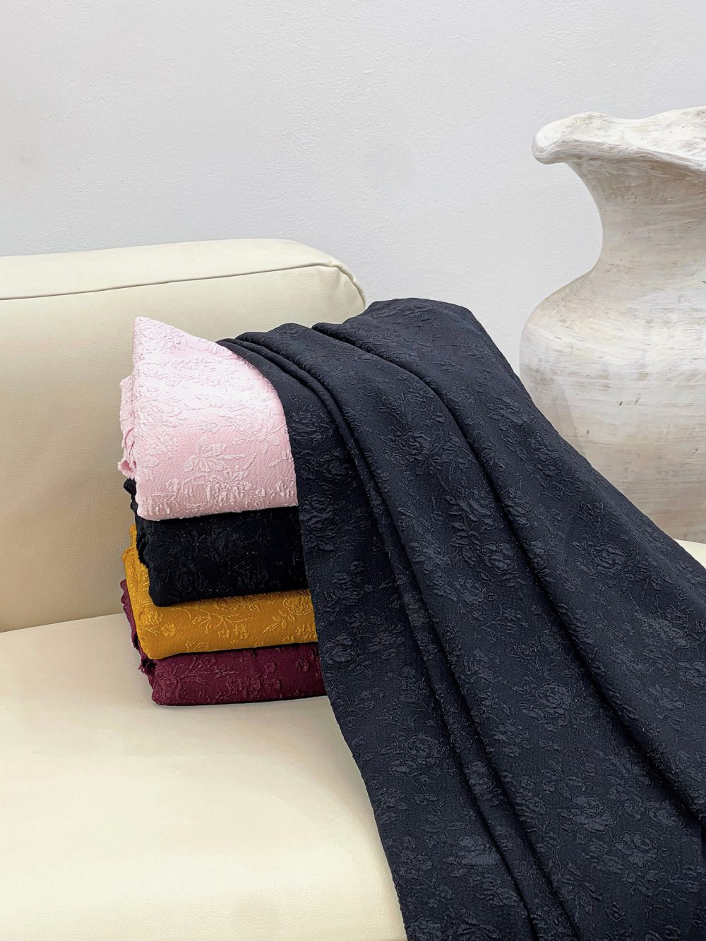 Black Matelassè Fabric - Image 5